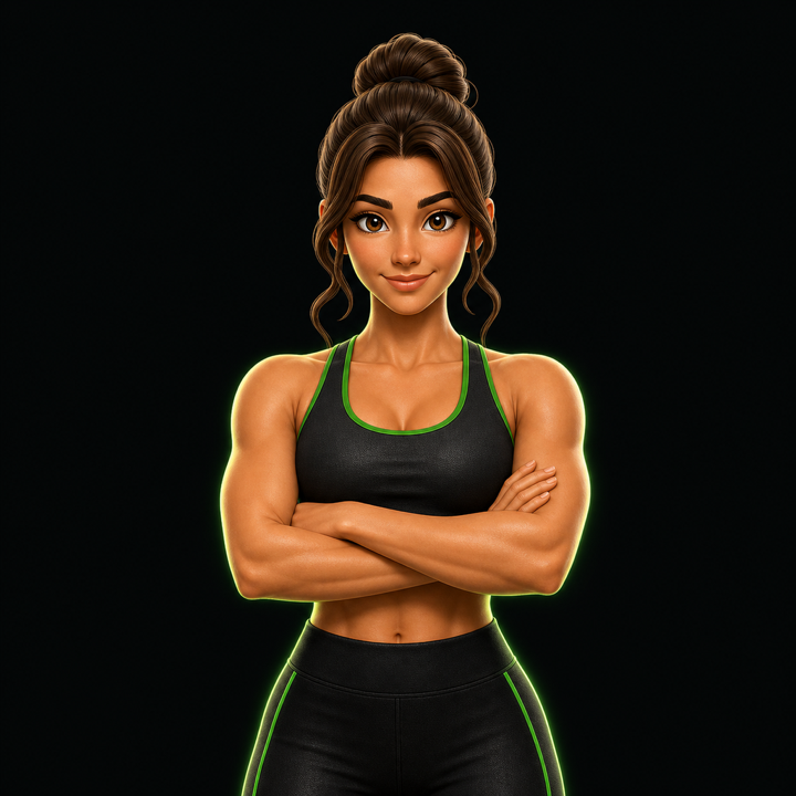 LiftLab female training avatar with crossed arms