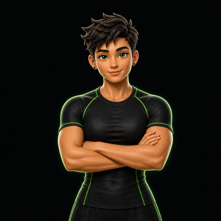 LiftLab neutral training avatar with crossed arms